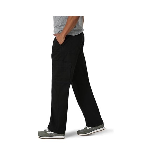 Wrangler Authentics Men's Big & Tall Relaxed Fit Cargo Pant (Logan), Black Twill - Picture 2 of 4